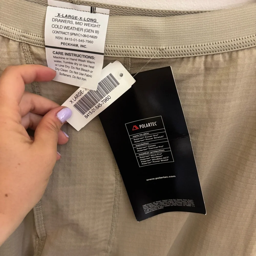 Polartec XL x-long tan power dry power stretch military issued pants - Picture 2 of 3